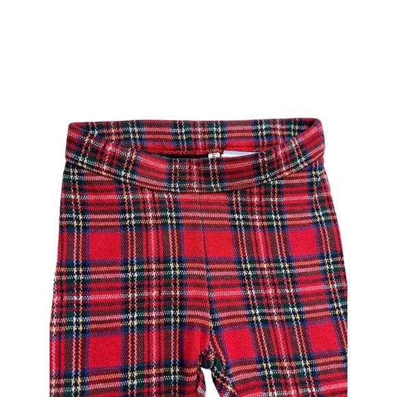 Janie and Jack Red Plaid Legging Pants Infant Girls Size 12-18 months Button Ank - Picture 5 of 6